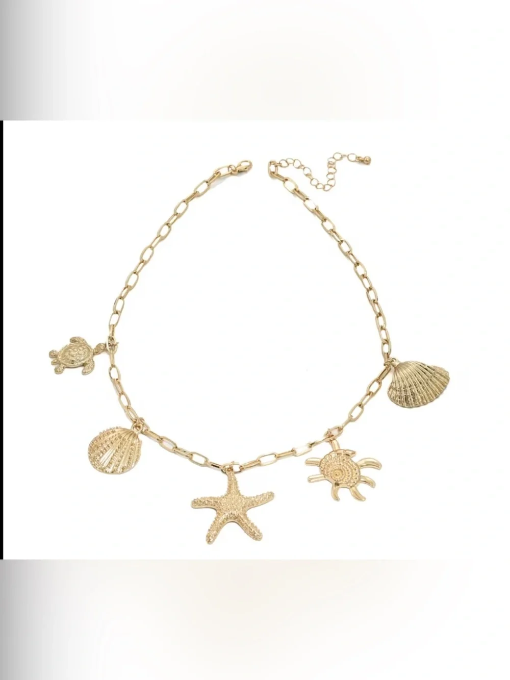 Gold  Beach Charm Necklace